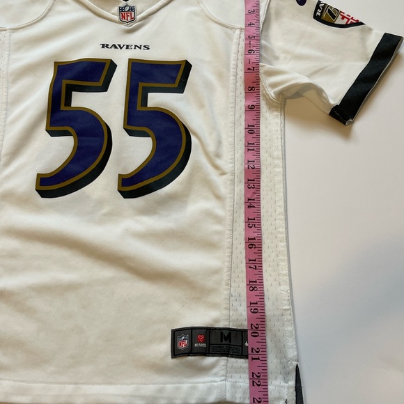 Youth Baltimore Ravens Terrell Suggs Nike White Game Jersey Size M - Picture 8 of 8